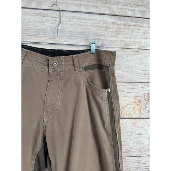 Kuhl Radikl Hybrid Hiking Pants Mens 34x30 Brown Gray Stretch 5 Pocket - Picture 5 of 13